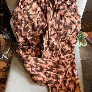Democracy Brown Animal Print Cargo Pants